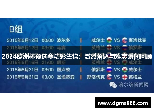 2024欧洲杯预选赛精彩集锦：激烈角逐与难忘瞬间回顾